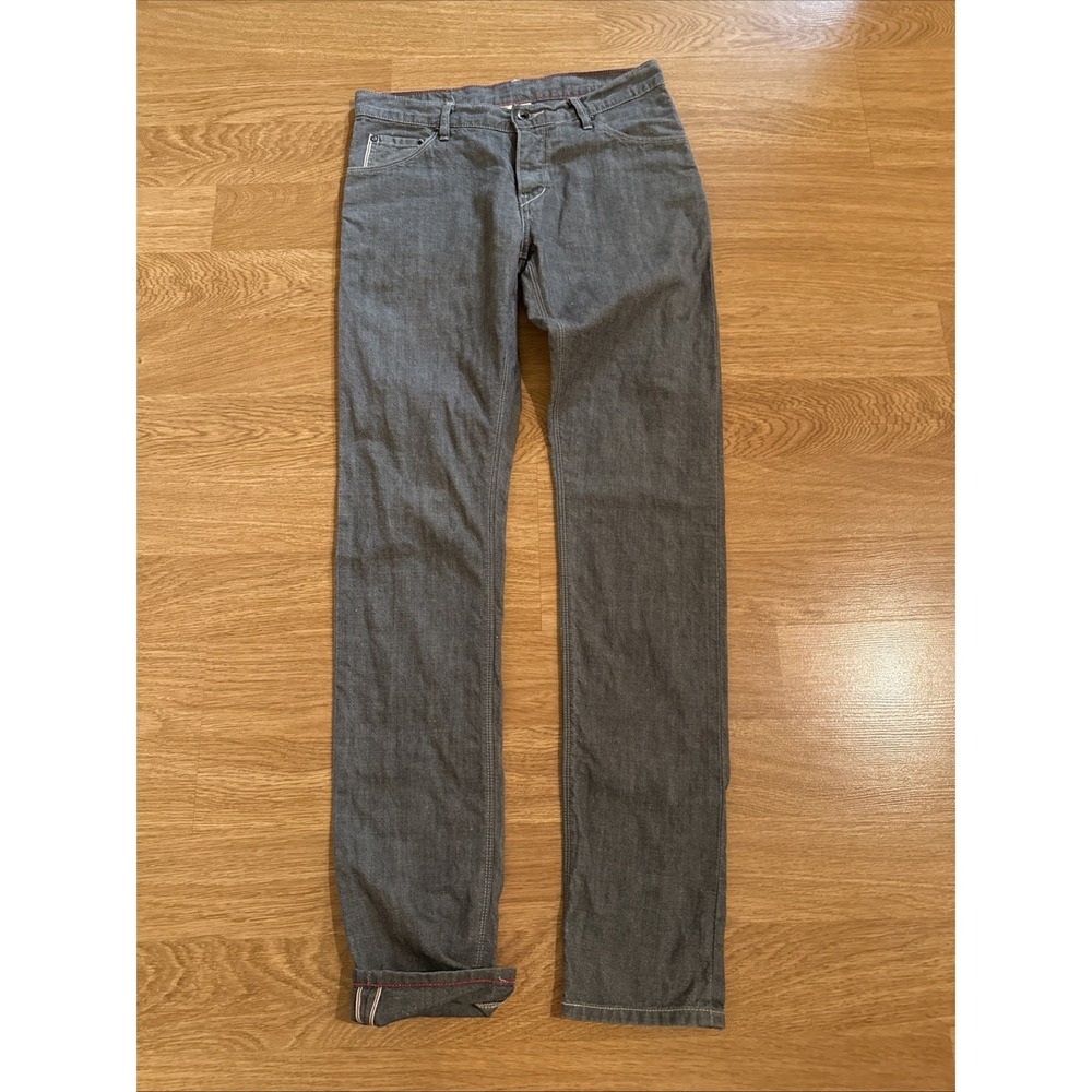 Raleigh Denim Martin Selvedge Denim Jeans Men's Gray 30x33.5 Button Fly EUC